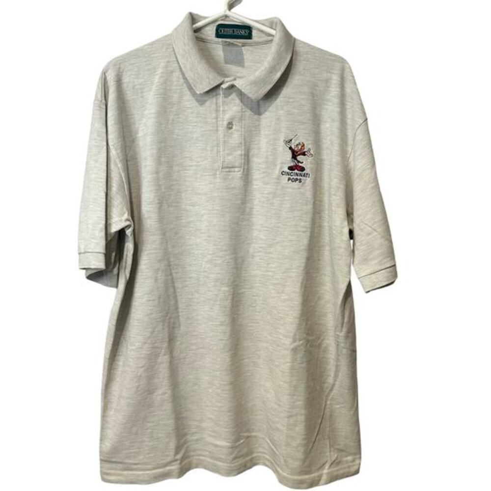 Vtg Cincinnati Pops Orchestra Erich Kunzel Polo Mens Sz XL Combed Cotton RARE